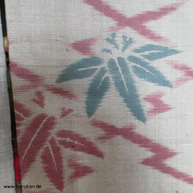 Art Deco Matsukawabishi und Bambus Hitoe Meisen Seiden Kimono