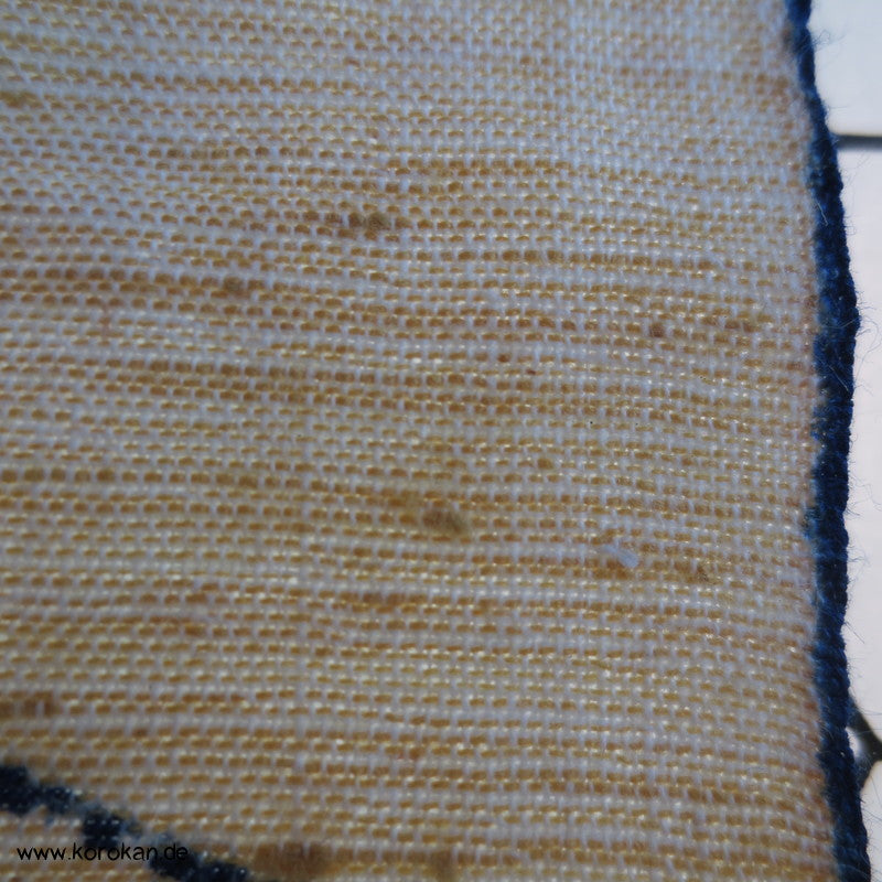 Wellen Blüten indigo, rot Yukata Stoff - antik