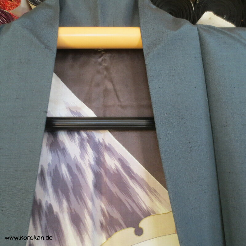 Schatzschiff, Ebi, Fuji San Futter - Haori Jacke glänzende Wildseide