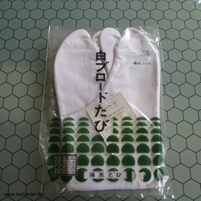 weiße Tabi Socken mit 4 Haken