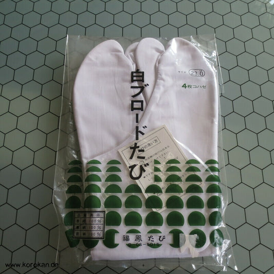 weiße Tabi Socken mit 4 Haken