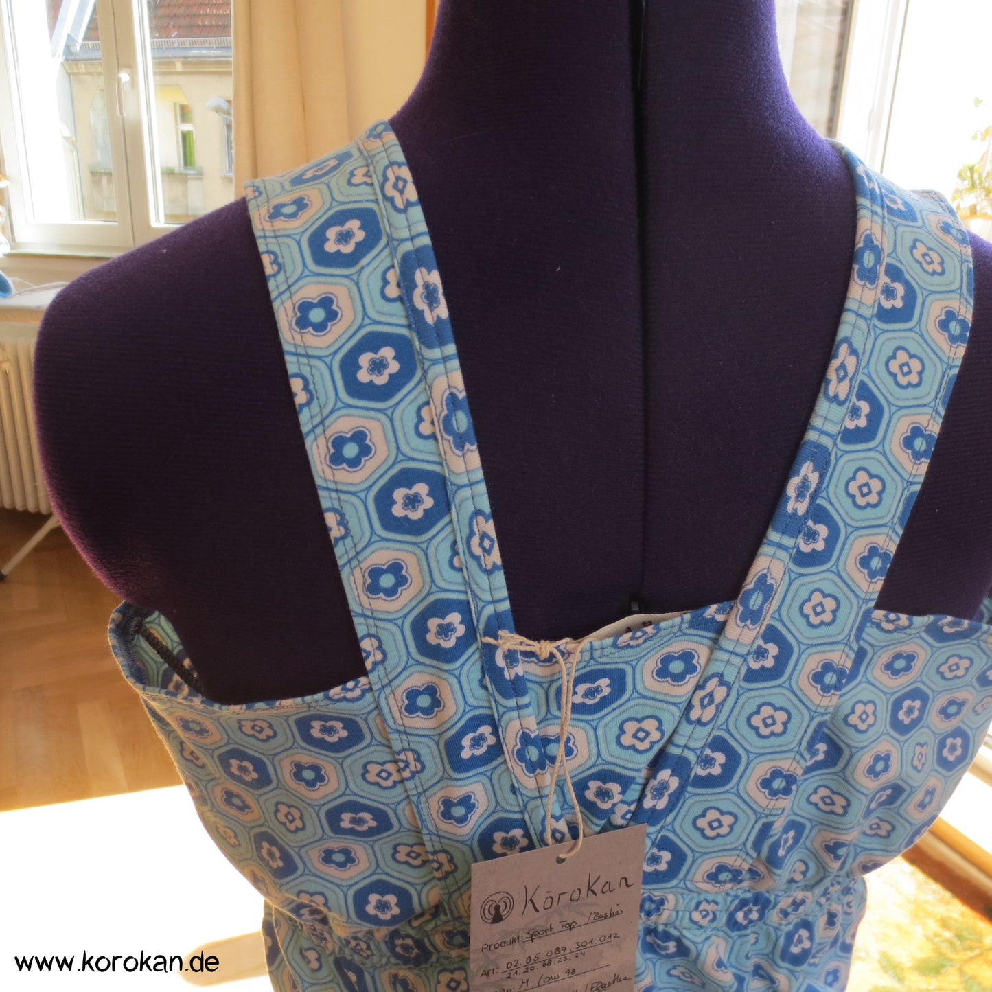 Sport Bustier Top - Kikko Motive in Blau