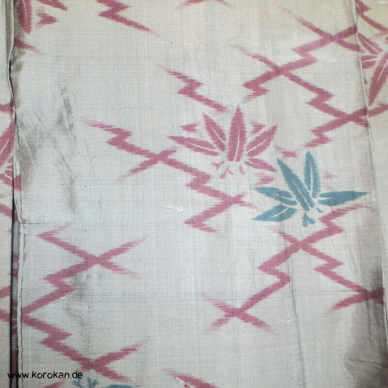 Art Deco Matsukawabishi und Bambus Hitoe Meisen Seiden Kimono