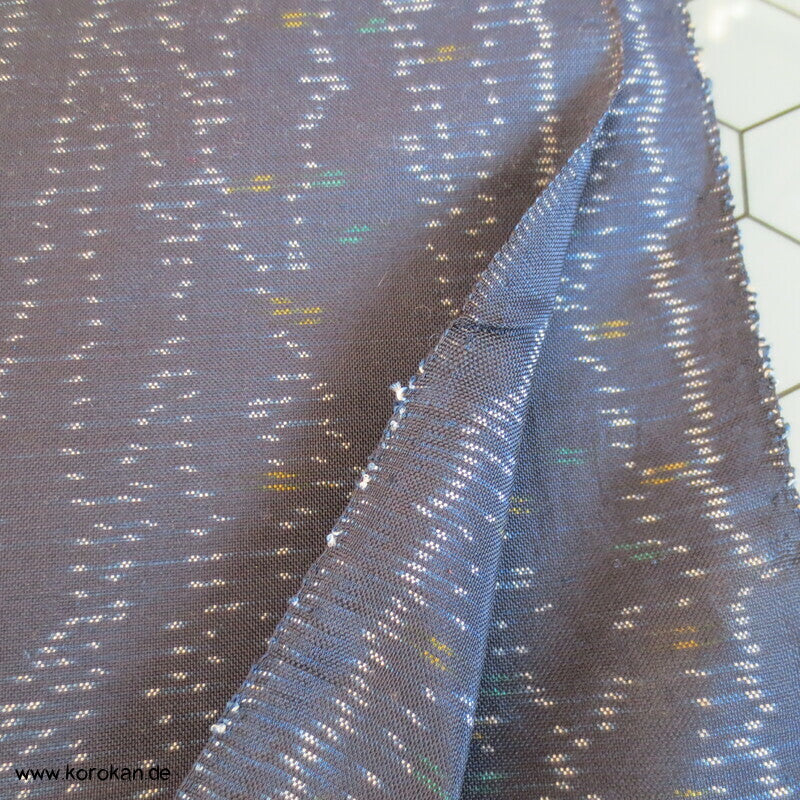 Zweige auf dunkelblau Kasuri Regenmantel Kimono Seide