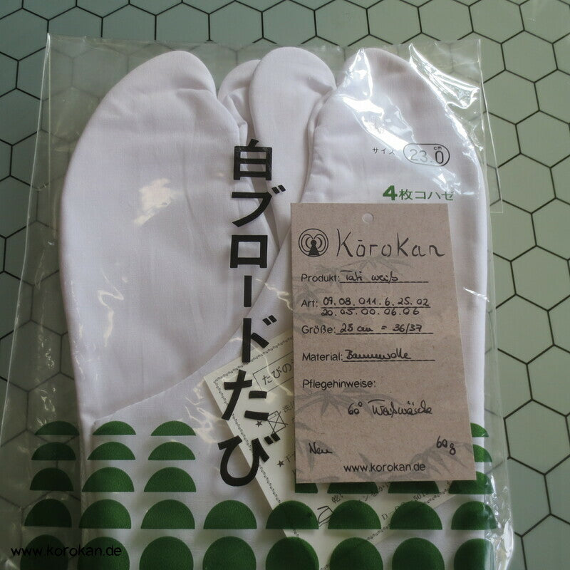 weiße Tabi Socken mit 4 Haken