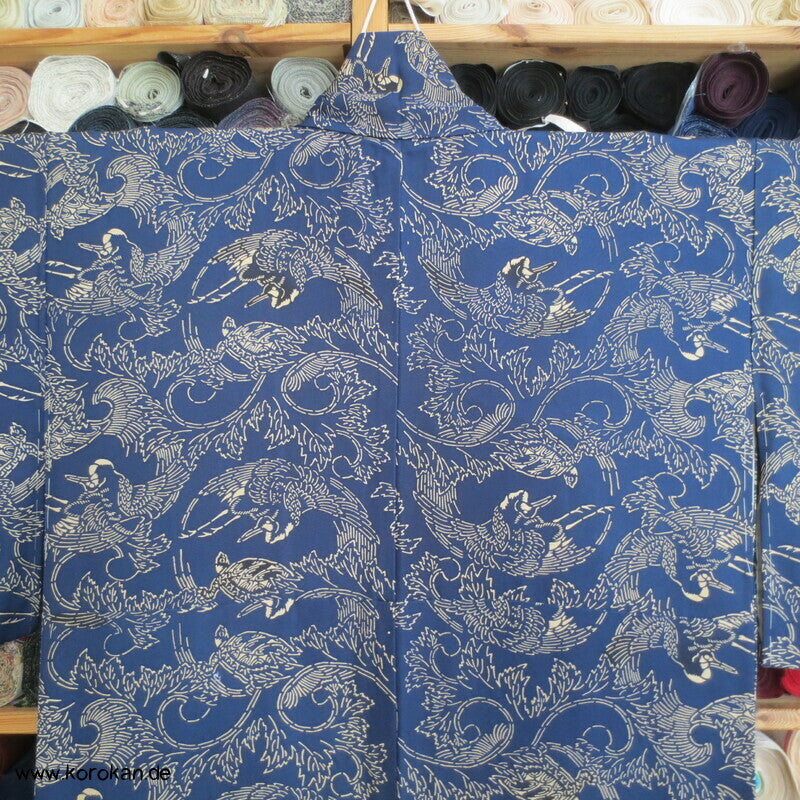 Kraniche und Schildkröten Komon Kimono