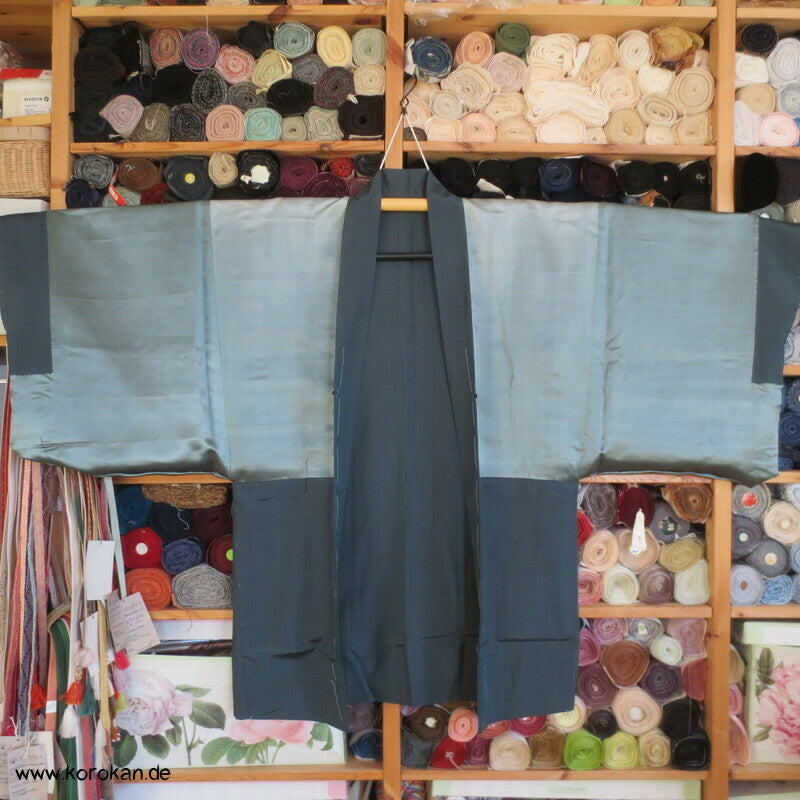 Schatzschiff, Ebi, Fuji San Futter - Haori Jacke glänzende Wildseide