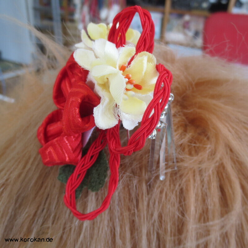 japanische Kanzashi Haarnadel Blüten mit Hänge Birra Birra
