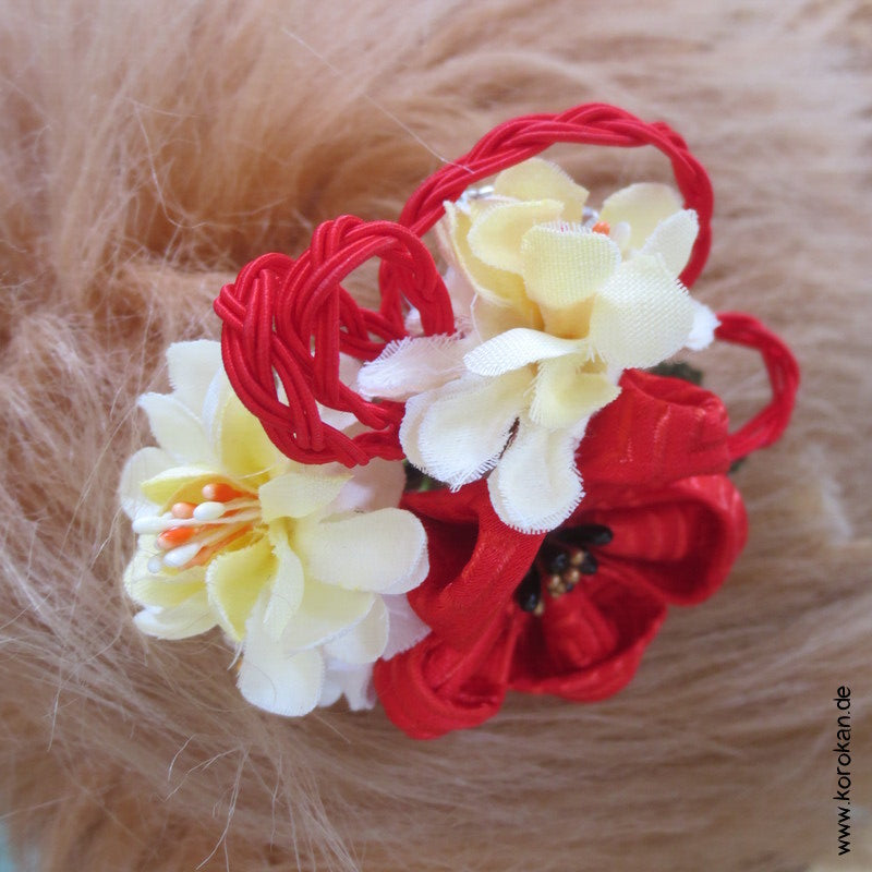 japanische Kanzashi Haarnadel Blüten mit Hänge Birra Birra