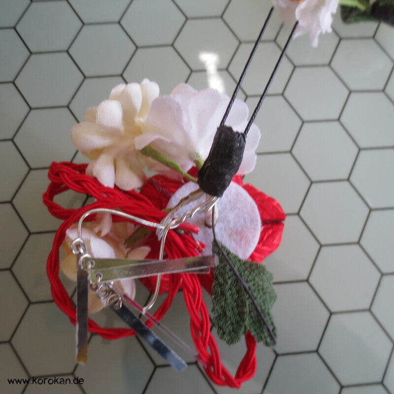 japanische Kanzashi Haarnadel Blüten mit Hänge Birra Birra