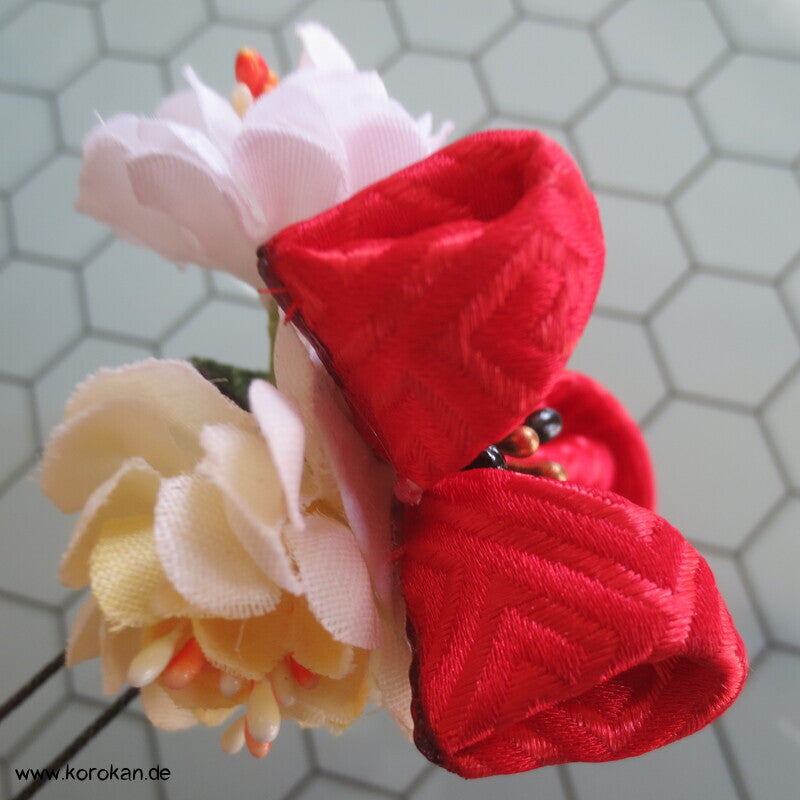 japanische Kanzashi Haarnadel Blüten