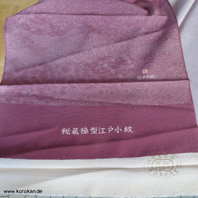 kleine Muster Edo Komon Kimono Seidencrepe
