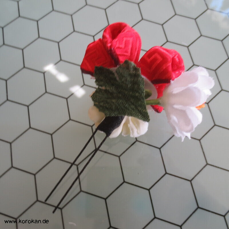 japanische Kanzashi Haarnadel Blüten