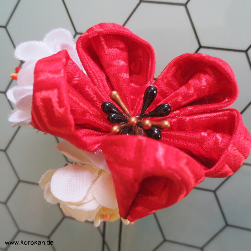 japanische Kanzashi Haarnadel Blüten