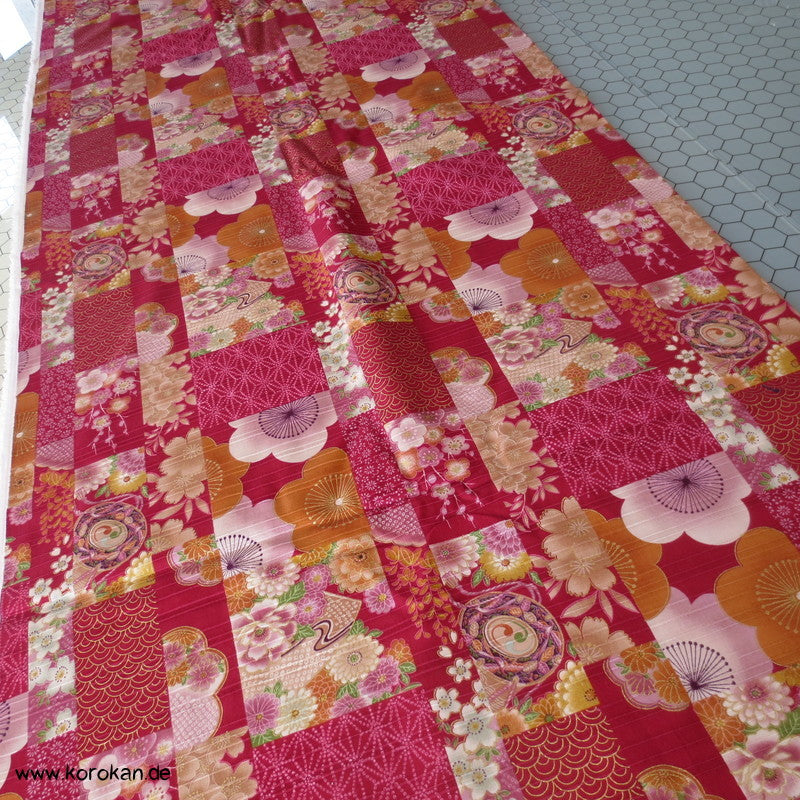 Patchwork Golddruck Futon Strukturgewebe