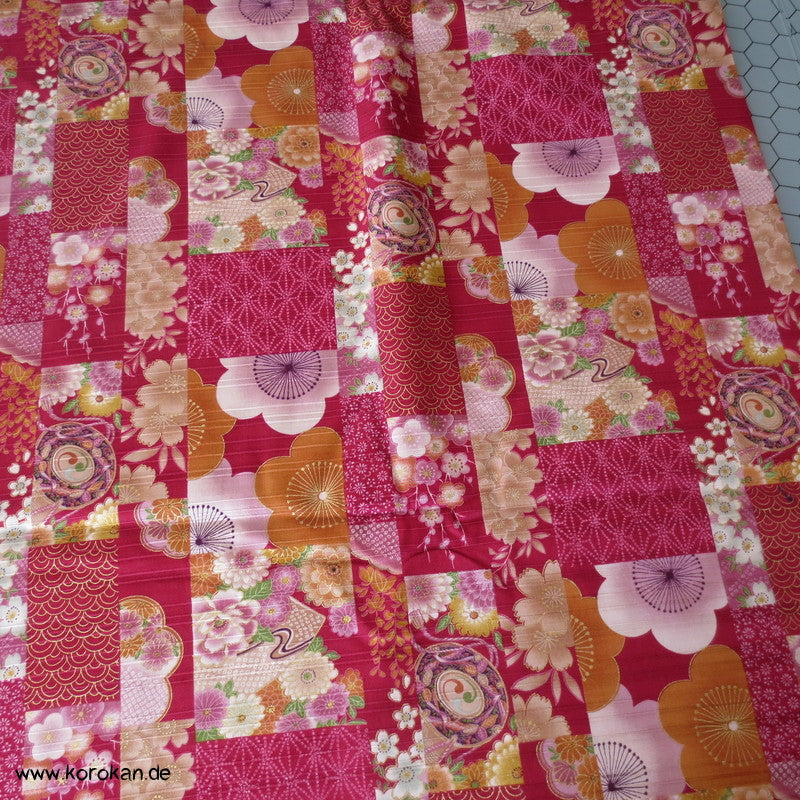 Patchwork Golddruck Futon Strukturgewebe