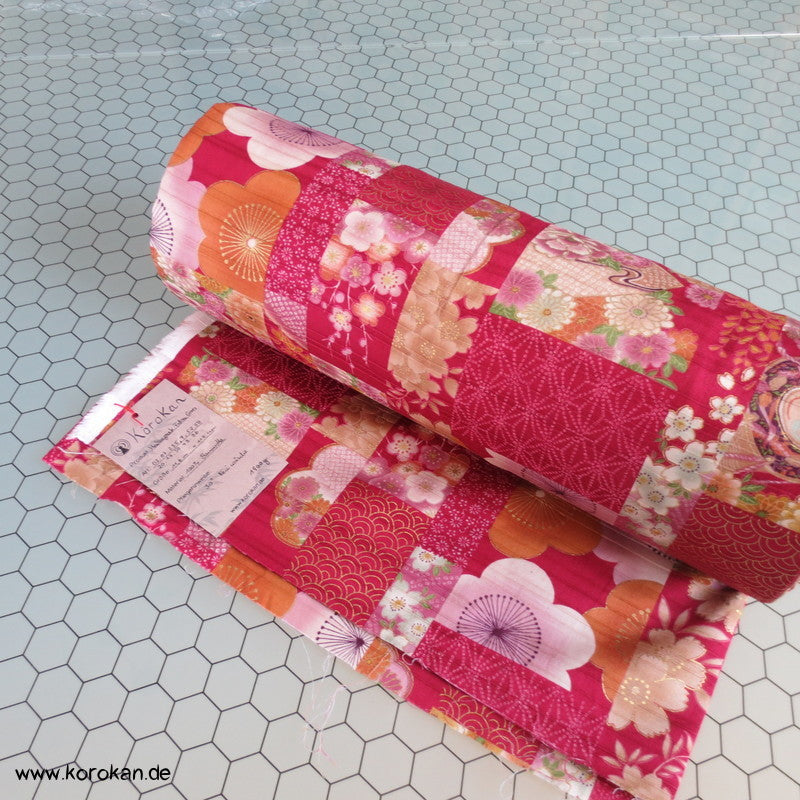 Patchwork Golddruck Futon Strukturgewebe