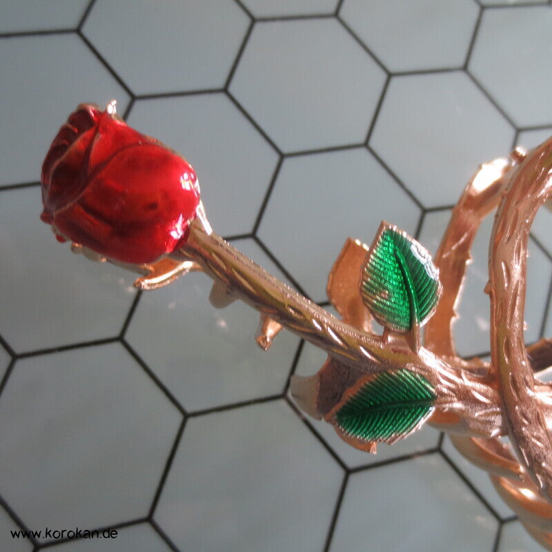 Haarkralle, Metall, Blumenformen, Emaille lackiert