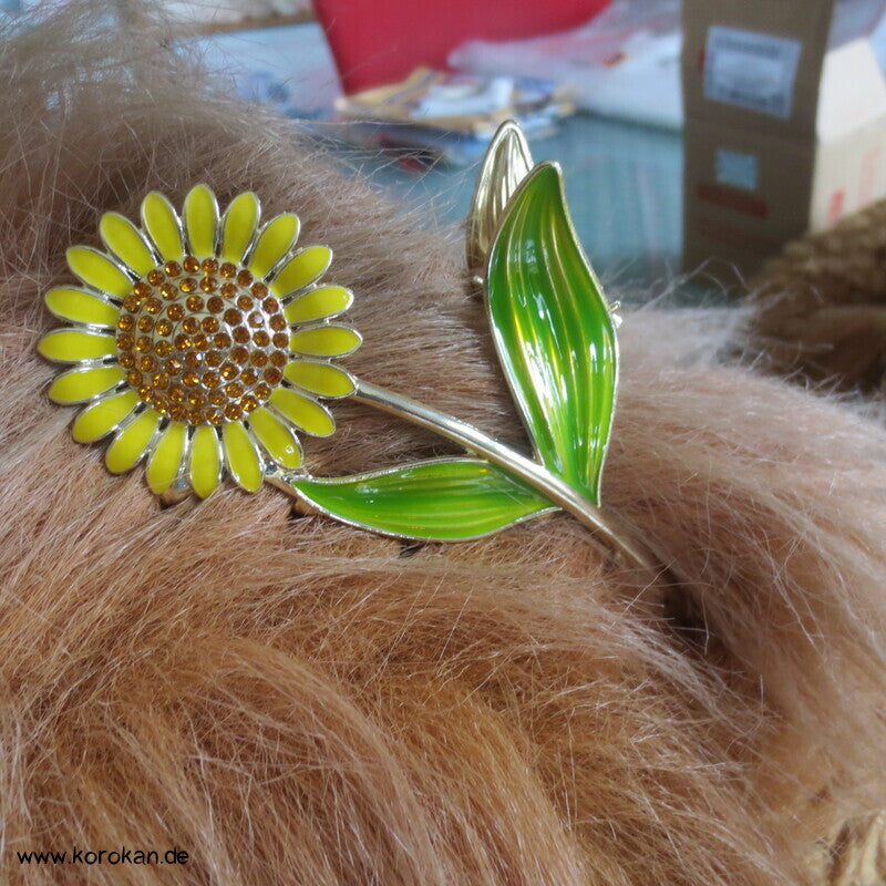 Haarkralle, Metall, Blumenformen, Emaille lackiert