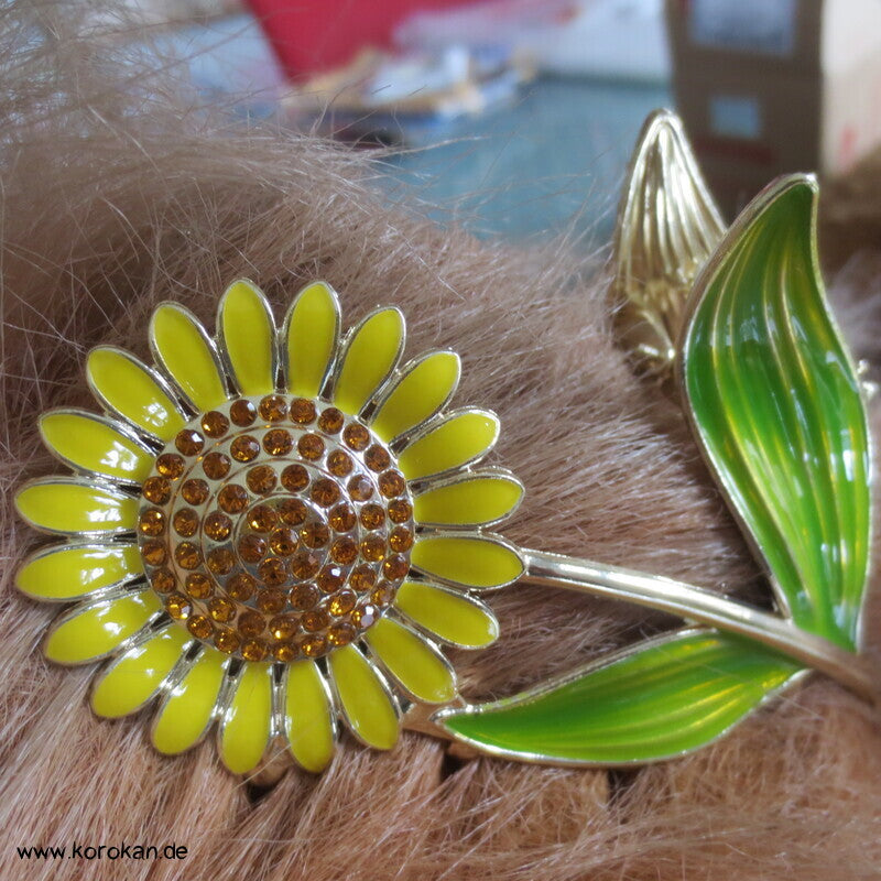 Haarkralle, Metall, Blumenformen, Emaille lackiert