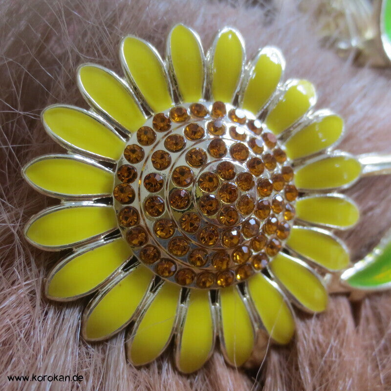 Haarkralle, Metall, Blumenformen, Emaille lackiert