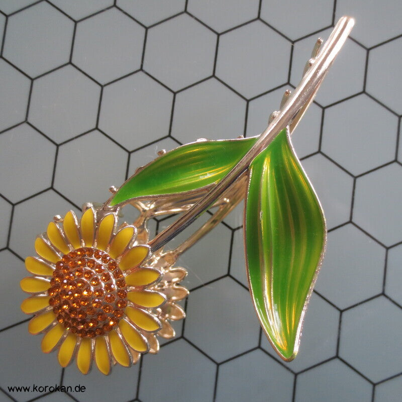 Haarkralle, Metall, Blumenformen, Emaille lackiert