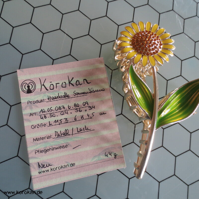 Haarkralle, Metall, Blumenformen, Emaille lackiert