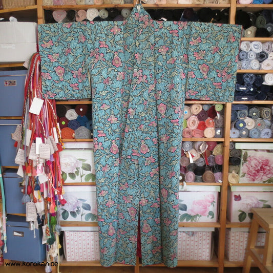 Seidencrepe indische Blume japansicher Komon Kimono