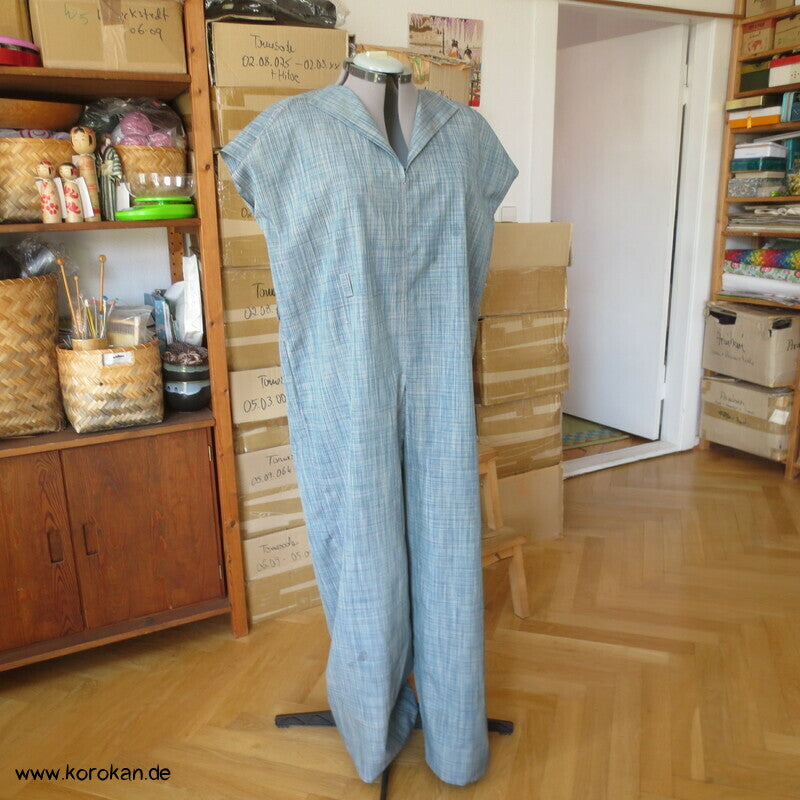 Overall aus feinkarierter Tsumugi Seide, Araihari Kimono