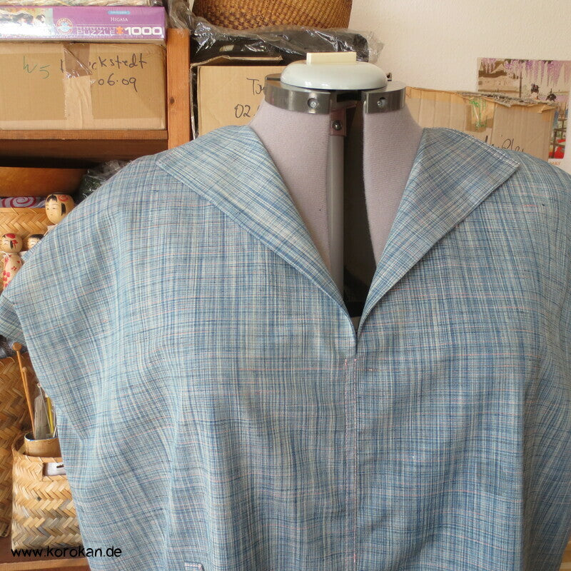 Overall aus feinkarierter Tsumugi Seide, Araihari Kimono