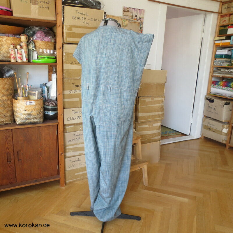 Overall aus feinkarierter Tsumugi Seide, Araihari Kimono