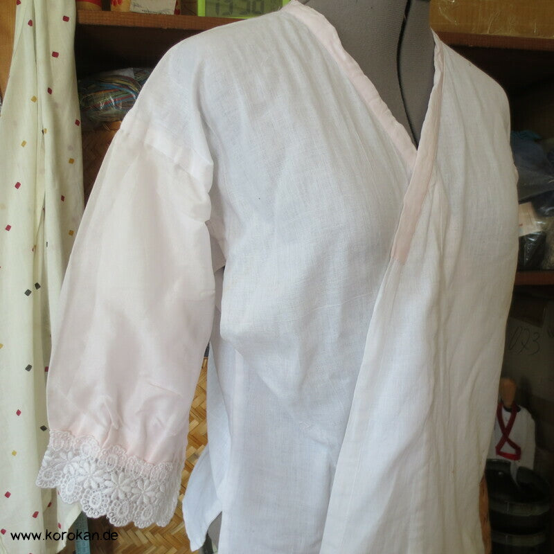 Winter Hadajuban Kimono Unterhemd, Korpus Baumwoll, Ärmel mit Spitze