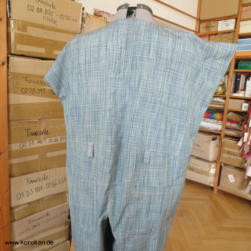 Overall aus feinkarierter Tsumugi Seide, Araihari Kimono
