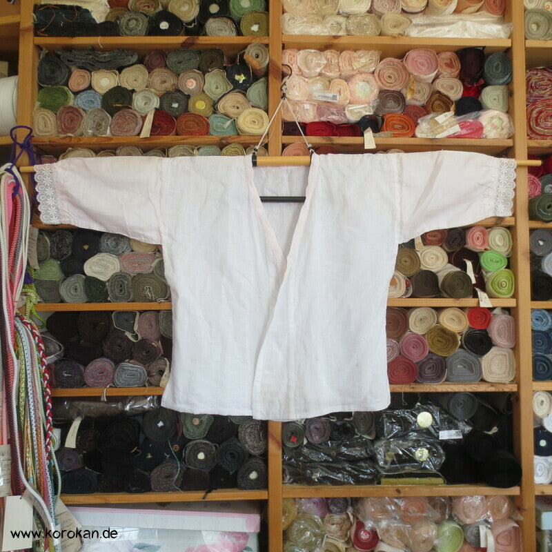 Winter Hadajuban Kimono Unterhemd, Korpus Baumwoll, Ärmel mit Spitze