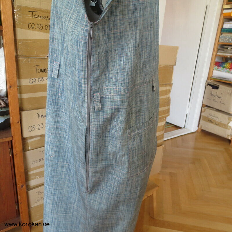 Overall aus feinkarierter Tsumugi Seide, Araihari Kimono