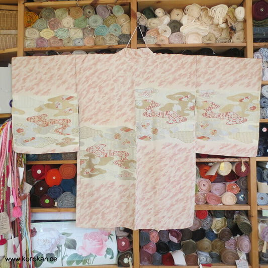 Urushi Wolken Seidenbrokat Haori Kimono Jacke aus Japan
