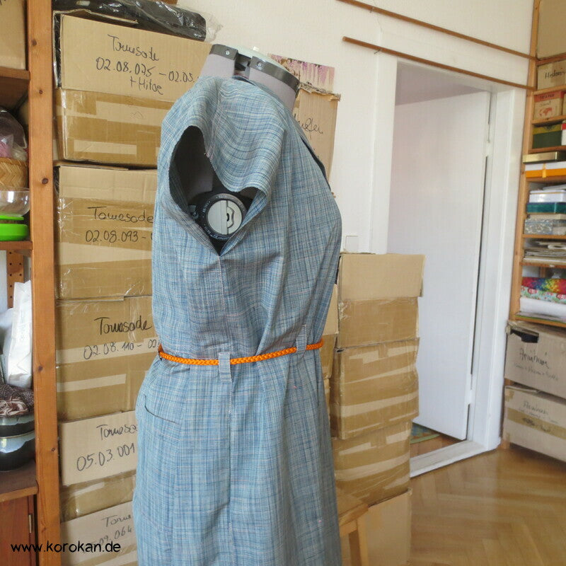 Overall aus feinkarierter Tsumugi Seide, Araihari Kimono