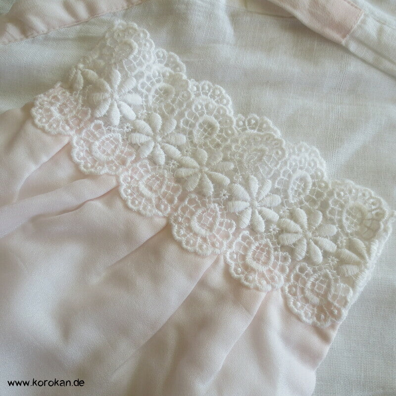 Winter Hadajuban Kimono Unterhemd, Korpus Baumwoll, Ärmel mit Spitze