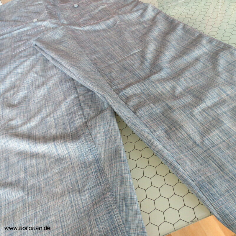 Overall aus feinkarierter Tsumugi Seide, Araihari Kimono