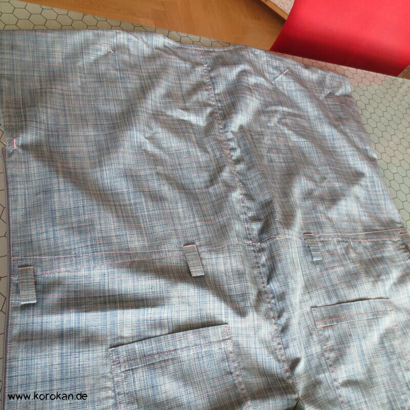 Overall aus feinkarierter Tsumugi Seide, Araihari Kimono