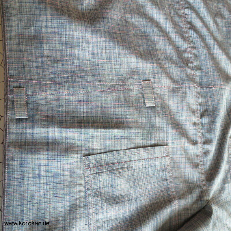 Overall aus feinkarierter Tsumugi Seide, Araihari Kimono