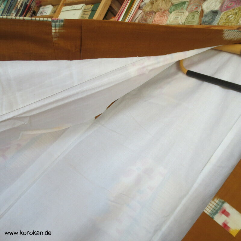 Japan Art Deco abstrakte Muster auf curry Meisen Seiden Kimono