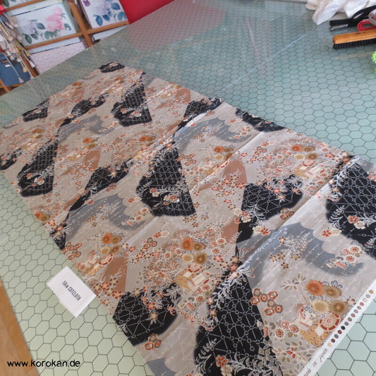 Stoffrest japanische Baumwolle Blüten