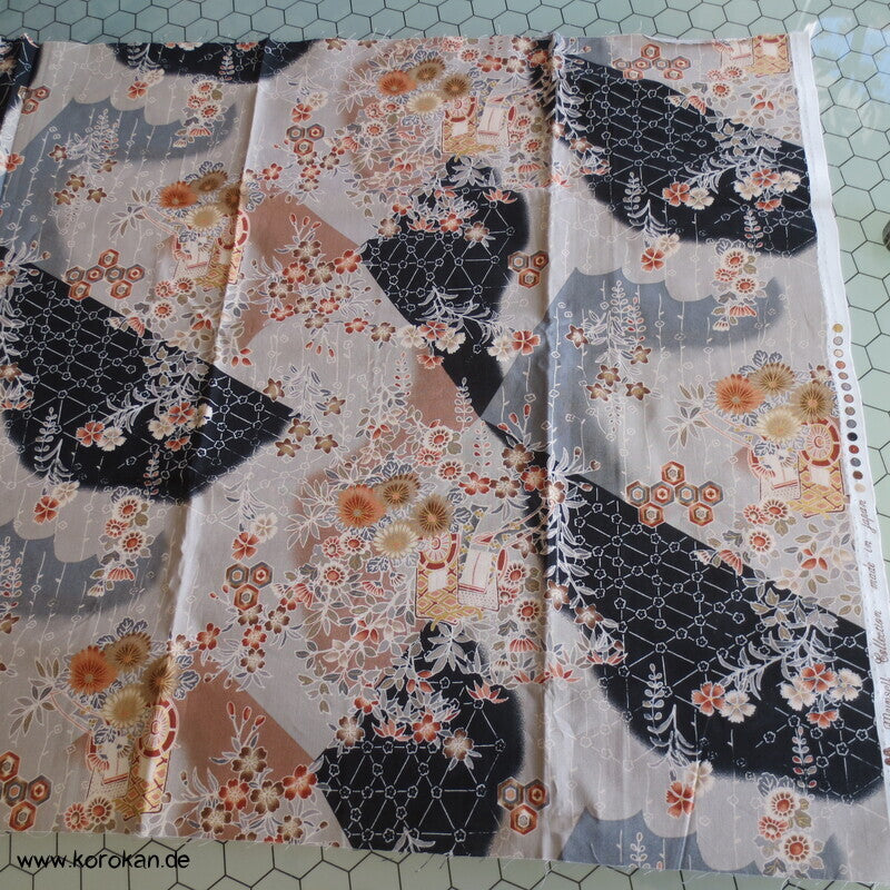 Stoffrest japanische Baumwolle Blüten