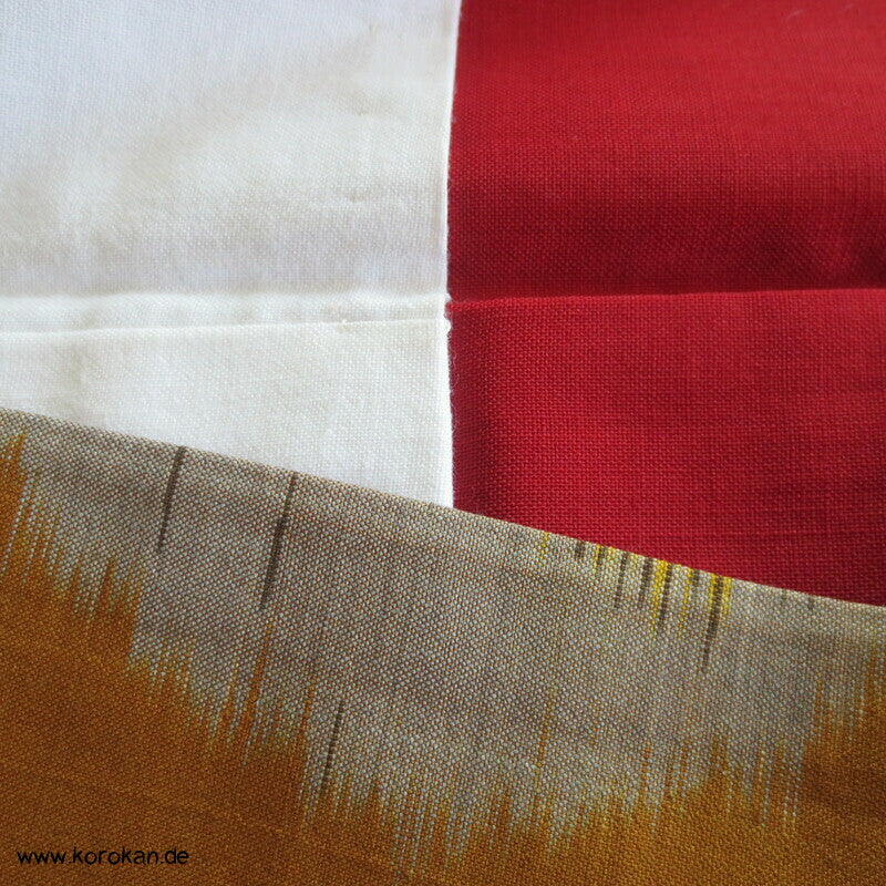 Japan Art Deco abstrakte Muster auf curry Meisen Seiden Kimono