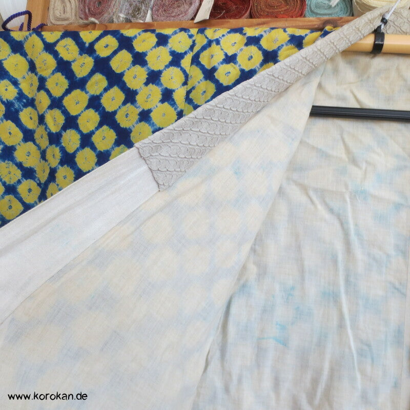 antiker Shibori Punkte Seide Juban Kimono  - nur Material