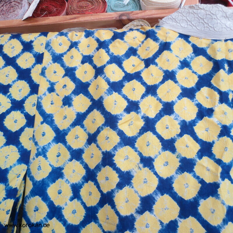 antiker Shibori Punkte Seide Juban Kimono  - nur Material