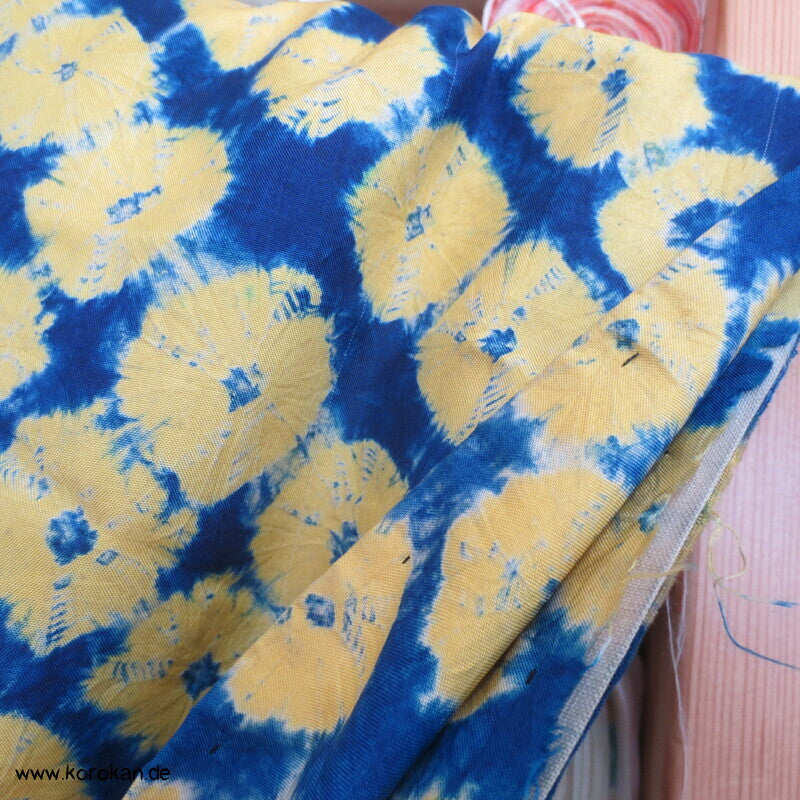 antiker Shibori Punkte Seide Juban Kimono  - nur Material