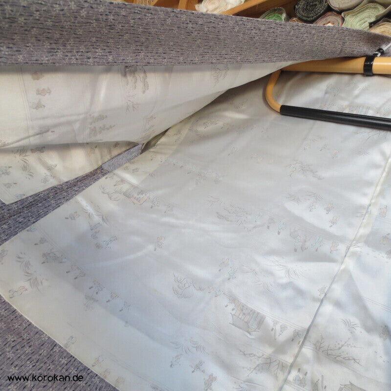 Haori millefleur in mauve, synthetisch
