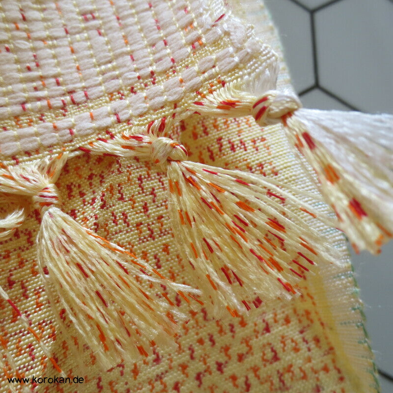 Schneeflocken,Farbverlauf Kasuri Tsumugi Kimono Seide